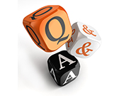 questions and answers orange black dice blocks